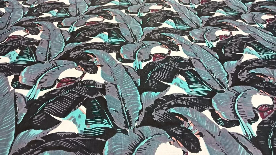 Telas de costura de tela de algodón impresas a mano de animales acuáticos indios de 25 yardas Foto 4 de 4