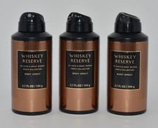 3 NEW BATH  BODY WORKS WHISKEY RESERVE BODY SPRAY MIST 3.7 OZ MEN'S COLLECTION