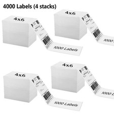 4000 Fanfold 4x6 Direct Thermal Shipping Labels 4 Stacks for Zebra Eltron 2844