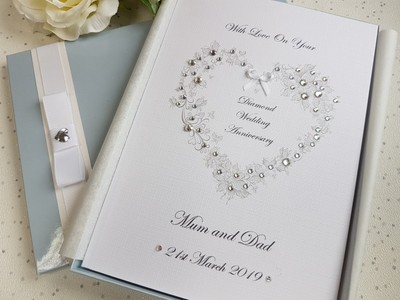 Diamond 60th Wedding Anniversary Card Handmade Personalised Boxed Or Envelope Ebay
