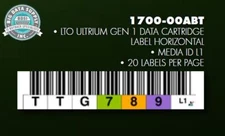 EDP Tri-Optic LTO1 Tape, Horizontal, Color, Custom Barcode Label, P/N 1700-00ABT