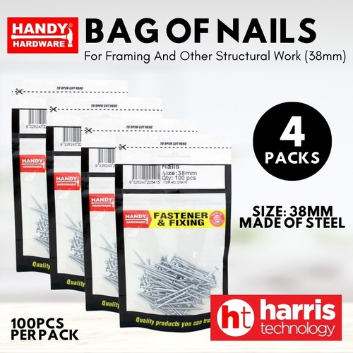 Handy hardware 4 Bags of Nails 38mm 100pcs Each for Wood Constructions - Picture 6 of 24