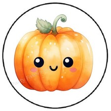 CUTE ADORABLE PUMPKIN FACE HALLOWEEN ENVELOPE SEALS LABELS STICKERS PARTY FAVORS
