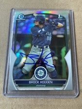 Signed 2023 Bowman Draft #BDC-171 Brock Rodden 1st Chrome Refractor Autographed