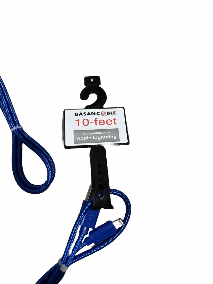 3x BASAN CORD MICRO USB FAST CHARGING CABLE SYNC ANDROID CELL PHONE 10FT (3m)Ea. - Image 4 of 4