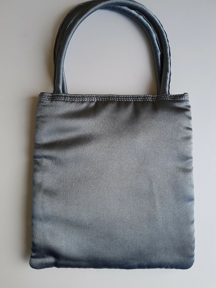 Debenhams Collection Small Grey/Purple  Embroidered Floral Bag Wedding Evening  - Image 3 of 4