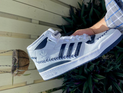 White Navy Blue Athletic Shoes GY3814 