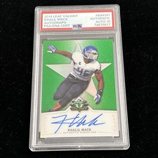 2014 Leaf Valiant Draft Green Khalil Mack RC Rookie PSA DNA AUTO 10 Buffalo POP1