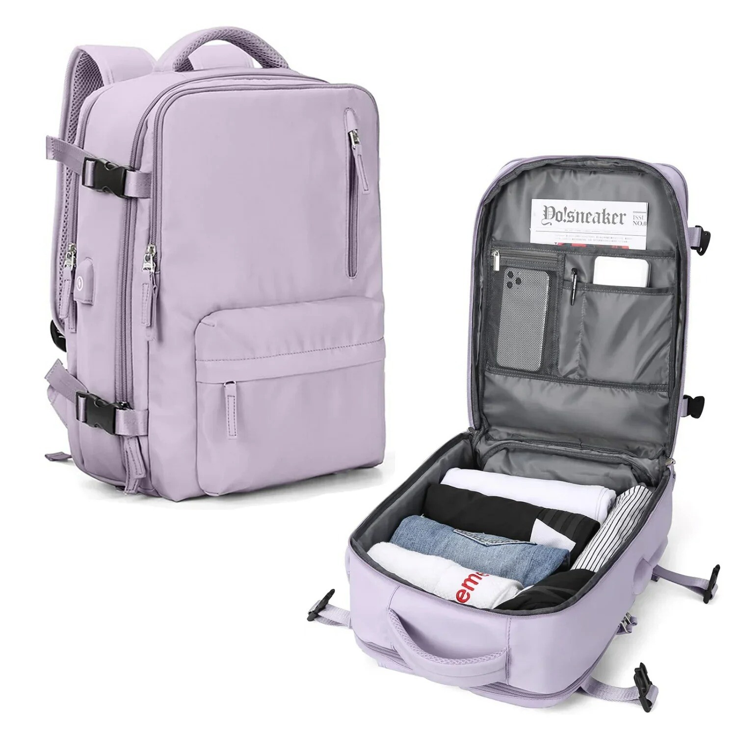 Mochila de Viaje Ligera Bolsas Gran Capacidad Mujer Maleta Multifuncional