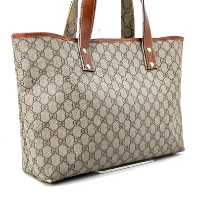 Gucci Sherry Line Tote Bag PVC Brown 211134 Authentic | eBay