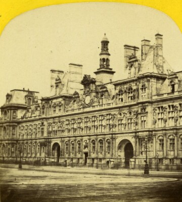 Frankreich Paris Zweites Kaiserreich Rathaus altes Stereo Foto 1865 #3