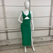 L*SPACE Nico Cutout Cover-Up Rib Dress Women's Size S Green