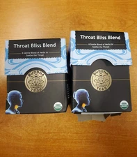 2 Pks of 18: Buddha Teas Throat Bliss Blend Organic Tea Herbal Exp 3/26 DAMG E5C