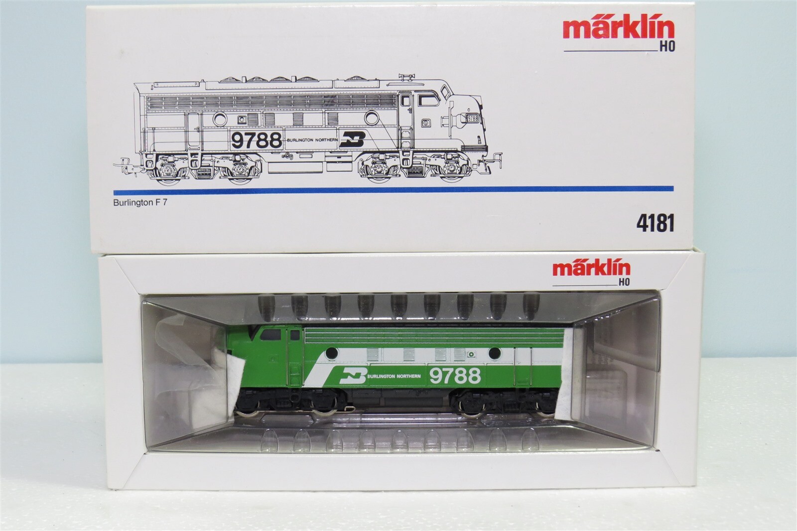 MARKLIN HO 4181 DIESEL F7 BURLINGTON NORTHERN LOCOMOTIVE GH128 MARKLIN HO 4181 DIESEL F7 BURLINGTON NORTHERN LOCOMOTIVE GH128