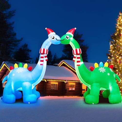 FLATO 10FT Christmas Inflatable Outdoor Decorations Dinosaur Arch ...