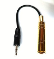 Ca 1M Adapter Kabel Stecker 3,5Mm Klinke 6,3Mm Klinken Buchse Gold Vollmetall