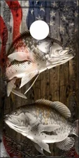 Ghost Crappie Fishin Wood Flag LAMINATED Cornhole Wrap Bag Toss Skin Decal 