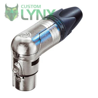 Neutrik NC3FRX Right Angled Female XLR Cable Connector. 3 PIN Microphone Plug