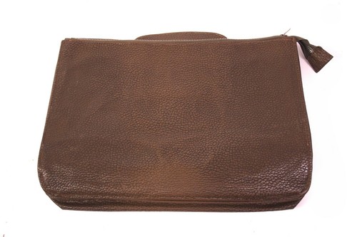 Maletín bolso de documentos bolso de cuero marrón RDA Vintage Ostalgie - Imagen 4 de 5
