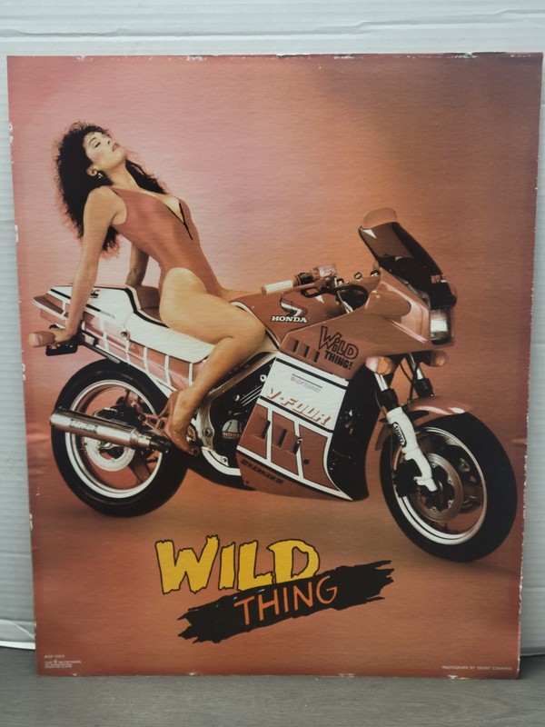 VINTAGE 1988 HONDA KERKER V-FOUR RACING MOTO MOTORCYCLE HOT GIRL WILD THING 