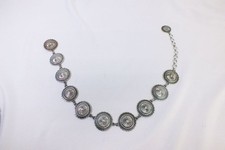 Vintage Brighton Round Concho Chain Link Belt 26 -32 Inches 10 Conchos