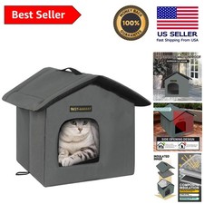 Self-Warming Outdoor Cat Shelter - Easy Assembly with Waterproof Canopy
