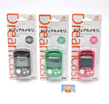 Lot 3 Sega Dreamcast Visual Memory Pink Green Black w/Case Set New Sealed Japan