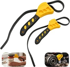 Oil Filter Wrench Set 2 Pack Jar Opener Pipe Wrench Rubber Strap Mechanics