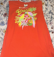 Farm Rio Red Graphic Parrot Print Cotton Wome...