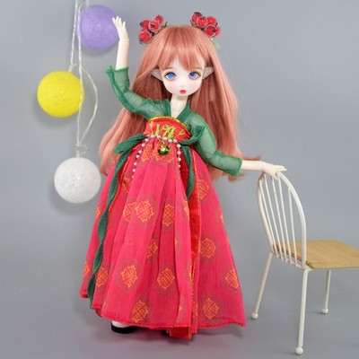 Ancient Costume 1/6 BJD Doll Elf Ears Different Color Eyes DIY Kids Toys Gifts