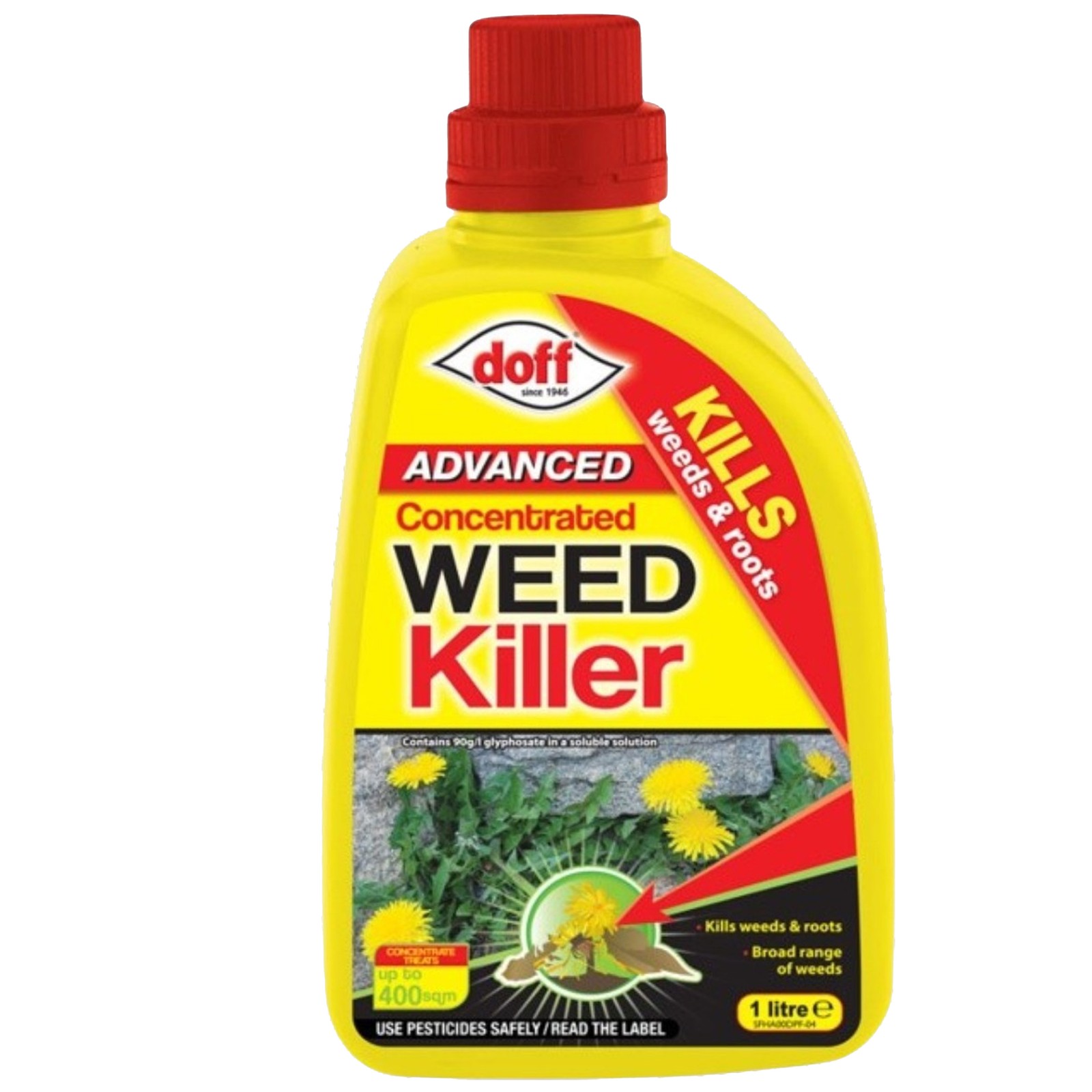 Doff Advanced Weedkiller Concentrate Powerful Glyphosate Based Root Killer 1L