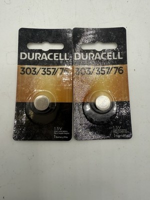 DURACELL Silver Oxide 303/357/76 1.5V 175 Ah Electronic Watch Battery Lot Of 2 