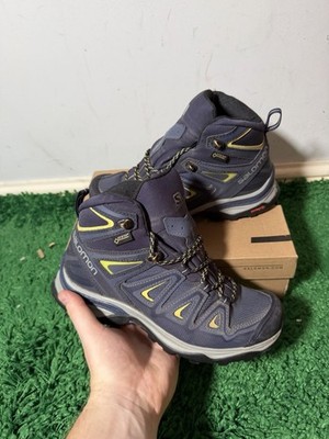 Salomon Gortex GTX X-Ultra Sneaker blau lila Walking Wanderschuhe Gr. UK 4