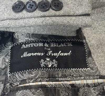 Bespoke Custom Astor & Black Wool Gray NFL Player Marcus Truphant Custom 40