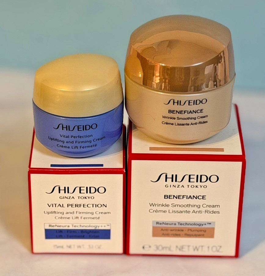 Shiseido Wrinkle Smoothing Cream + Uplifting & Firming Cream NWB Worth £91