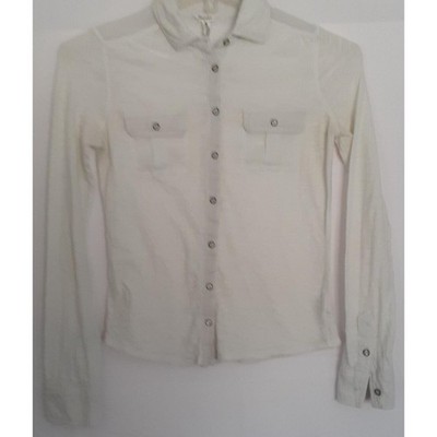 Aéropostale Juniors Medium - Sheer Shoulder White Collared Shirt - Button-up