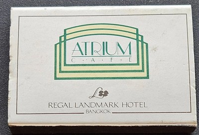 Vintage Match box Advertising Atrium Cafe Regal Landmark Hotel Bangkok