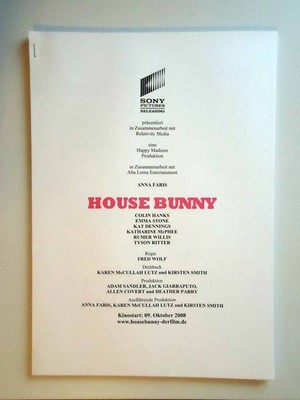 House Bunny - Anna Faris - Colin Hanks - Emma Stone - Tyson Ritter - Presseheft