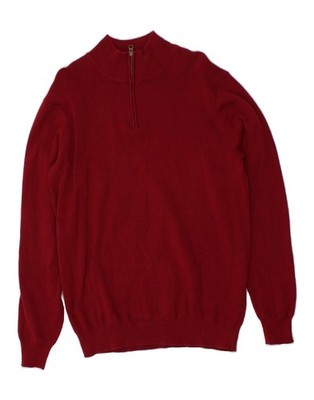 DOCKERS Herren Pullover Pulli mit Reißverschluss XL rot Baumwolle CF78