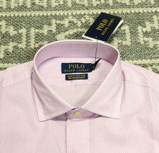 New Polo Ralph Lauren Men's Slim Fit Button Up Shirt - 15 32/33 - Pink / White