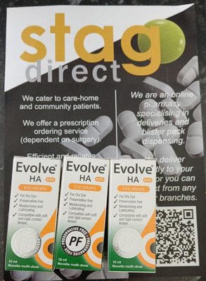 3x Evolve HA 0,2% Augentropfen 10ml Kontaktlinsensicher Konservierungsmittelfrei Trockenes Auge