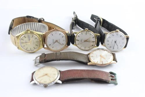 Mens Assorted Vintage Mechanical Watches Swiss Emperor Timex SPARES/REPAIRS x 6