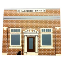 1991 The Cats Meow Village Farmers Bank Shelf Sitter Signed Faline