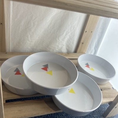 4er Set Melamin Schalen mit 15 cm Durchmesser von Melaware geometrisches Muster