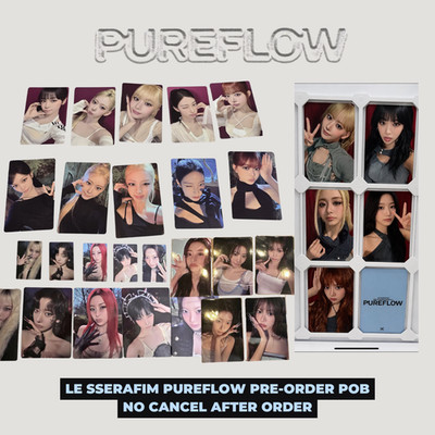 タレントカード LE SSERAFIM PUREFLOW fanplee pob LE SSERAFIM PRE-ORDER PUREFLOW PHOTOCARD MAKESTAR WEVERSE YES24