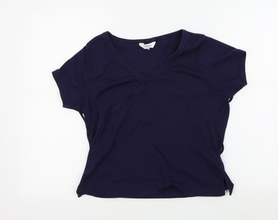 Editions Damen blau Colourblock Basic T-Shirt Größe 12