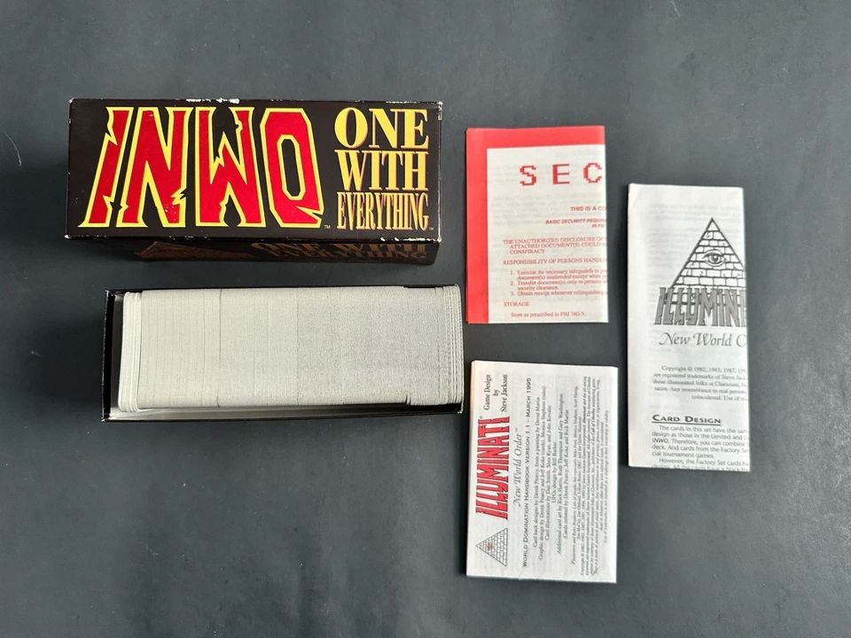 1995 Steve Jackson Games Illuminati: One With Everything conjunto de cartas de fábrica - Imagem 4 de 4