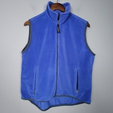 Woolrich Womens M Blue Fleece Vest Full Zip Outdoor Casual Pockets