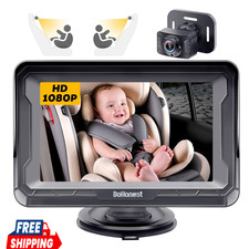 Baby Car Camera HD 1080P - Rear-Facing Car Baby Monitor with Night Vision