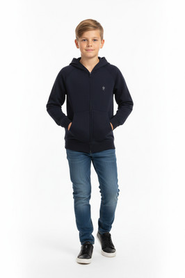 French Connection Hoodie Jungen schwarz mit Reißverschluss